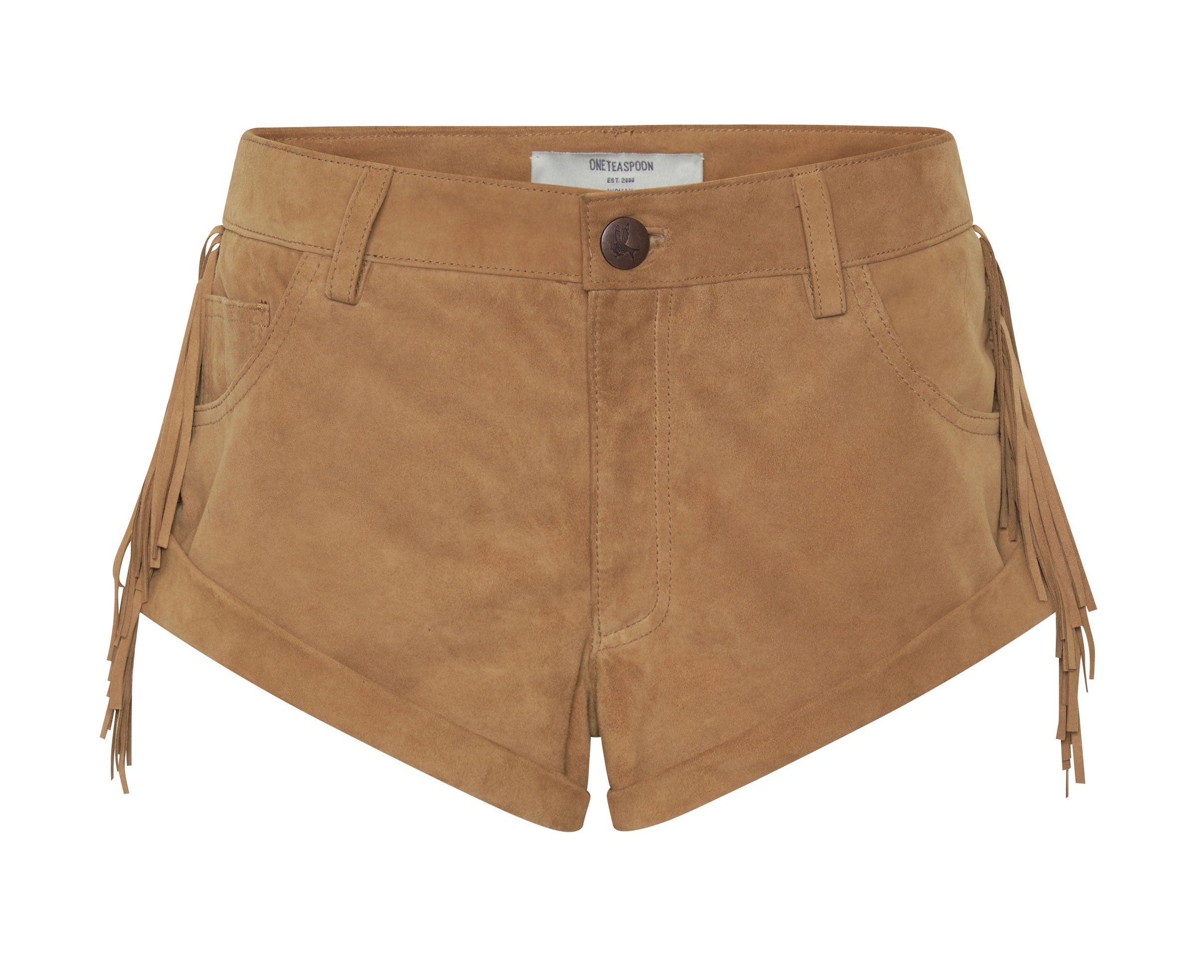 FRINGED BANDITS LOW WAIST SUEDE SHORT