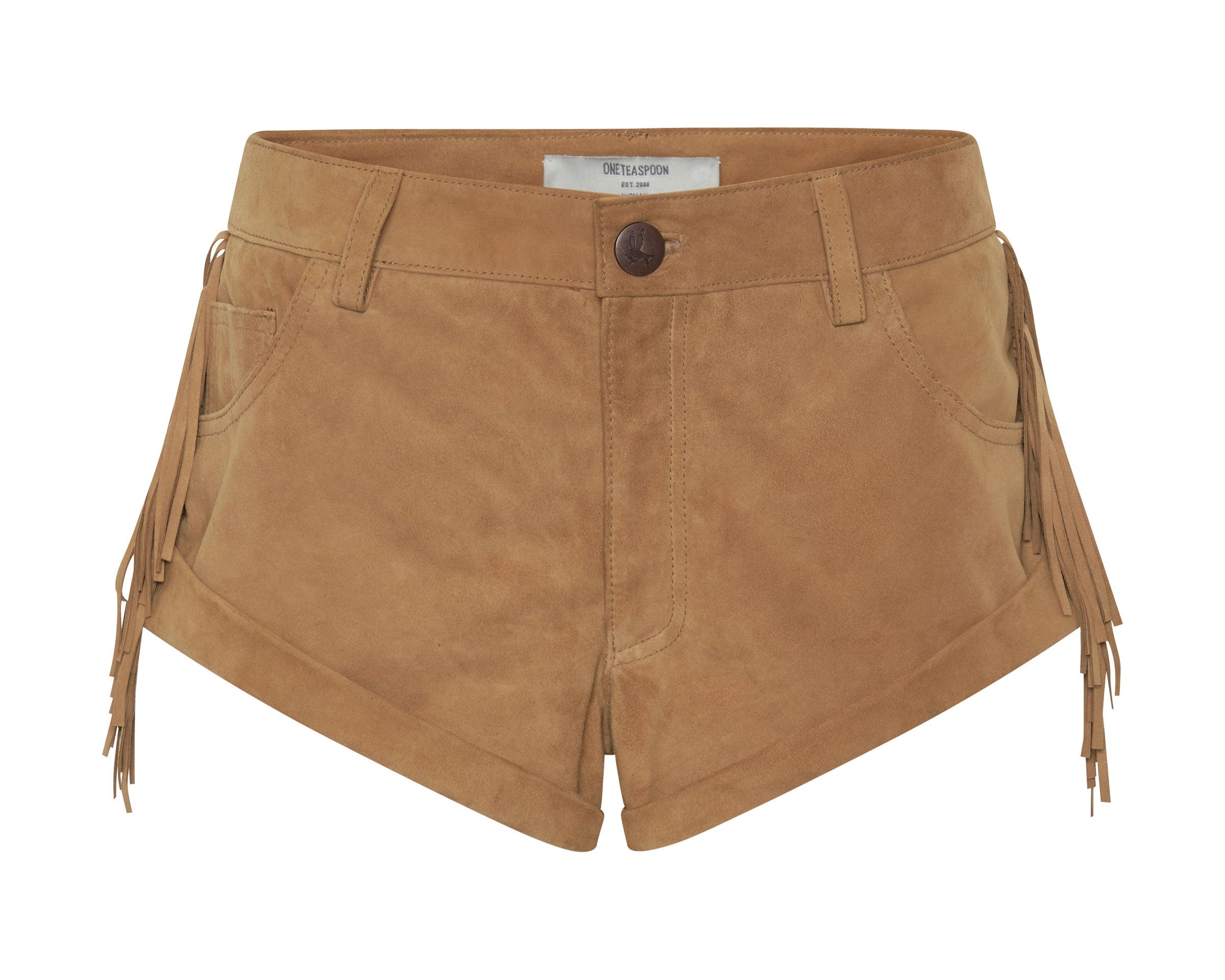 FRINGED BANDITS LOW WAIST SUEDE SHORT