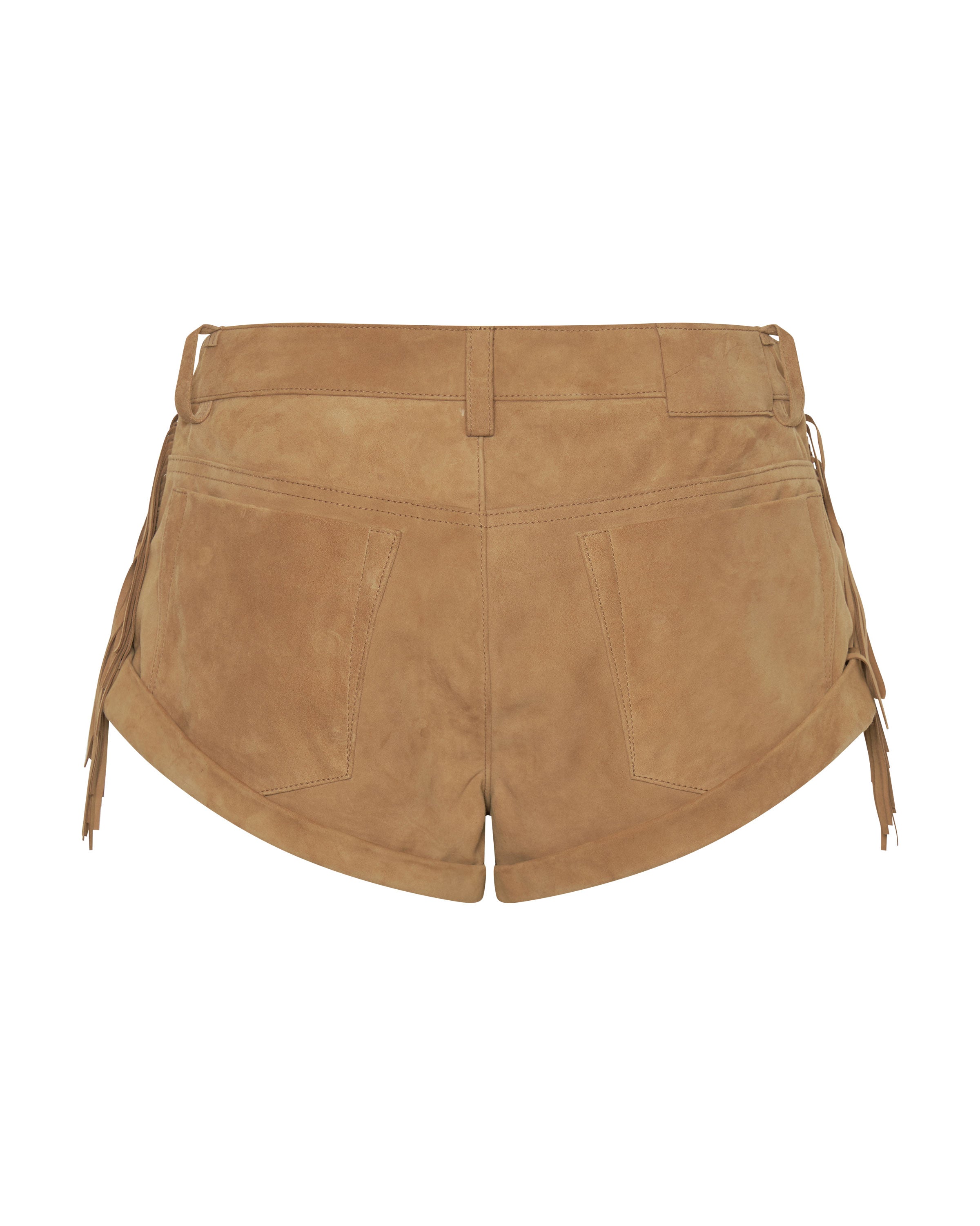 Fringed Bandits Low Waist Suede Short | One Teaspoon USA