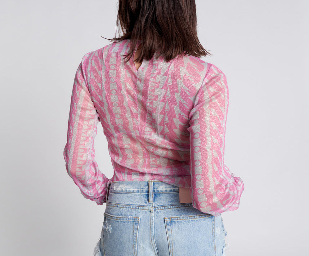ON REPEAT LUREX PARTY LONGSLEEVE TOP