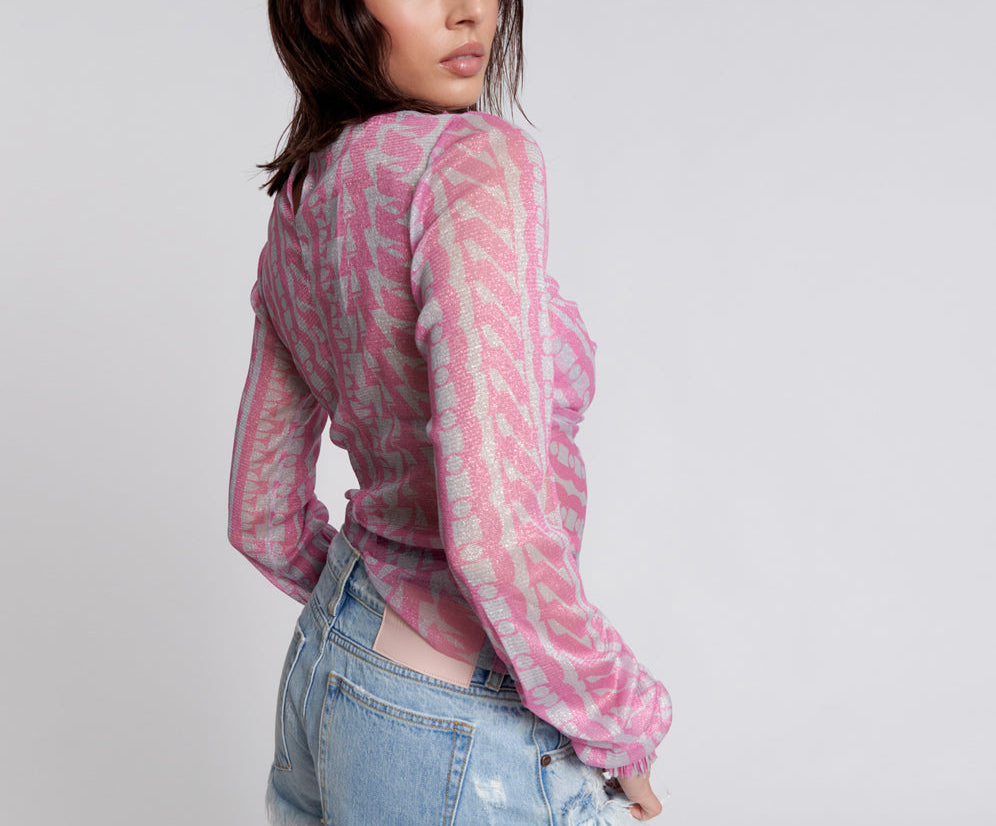 ON REPEAT LUREX PARTY LONGSLEEVE TOP