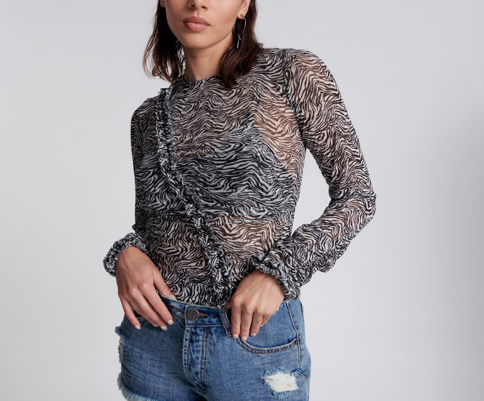 INTERFERENCE  RUFFLE PARTY LONGSLEEVE TOP