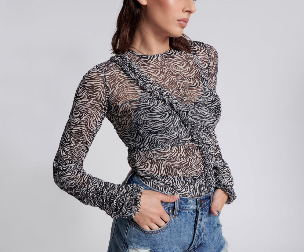 INTERFERENCE  RUFFLE PARTY LONGSLEEVE TOP