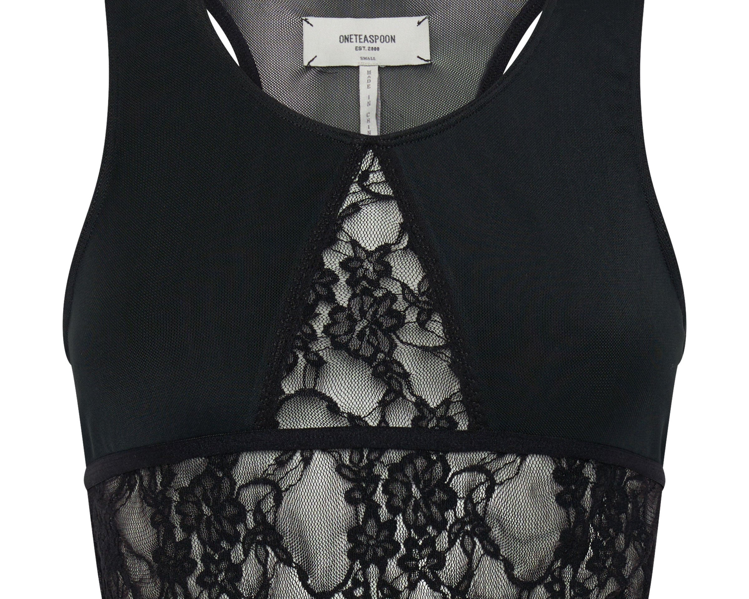 LULU MESH AND LACE TANK