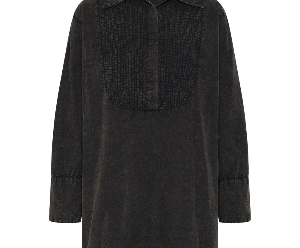 BLACKOUT TUXEDO SHIRT DRESS - Black Acid BLACKOUT TUXEDO SHIRT DRESS - Black Acid