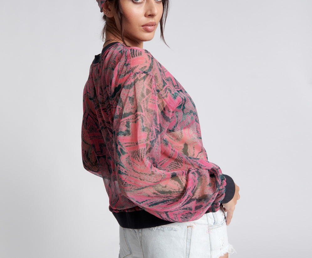 KALEIDOSCOPE CREW LONG SLEEVE TOP