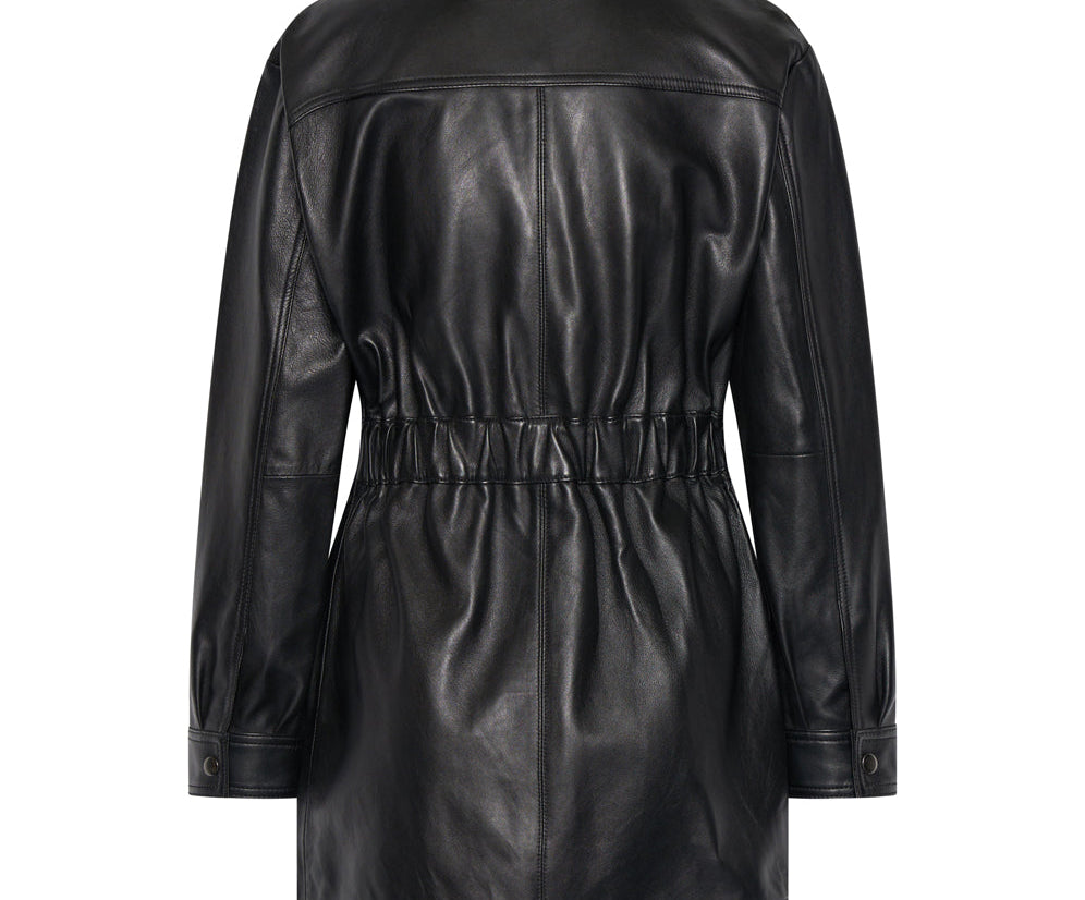 LEATHER COMMOTION MINI DRESS