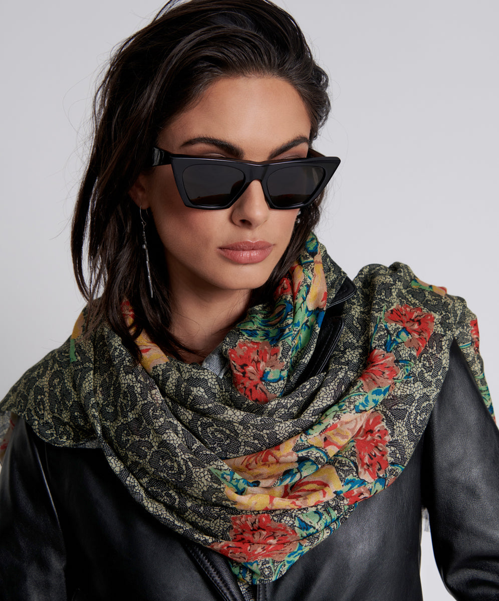Products TRANSMISSION FLORAL SCARF