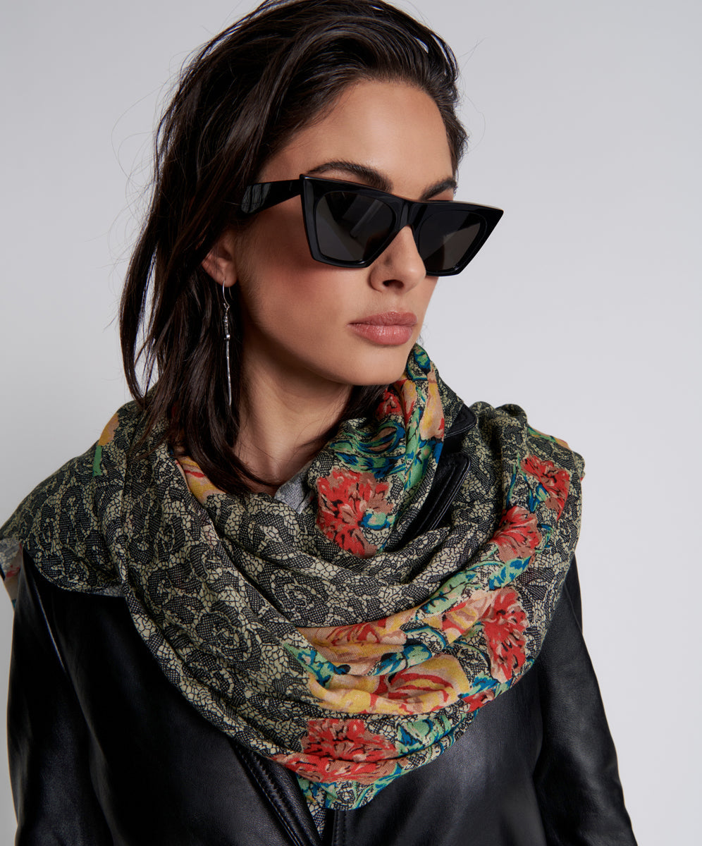 Products TRANSMISSION FLORAL SCARF