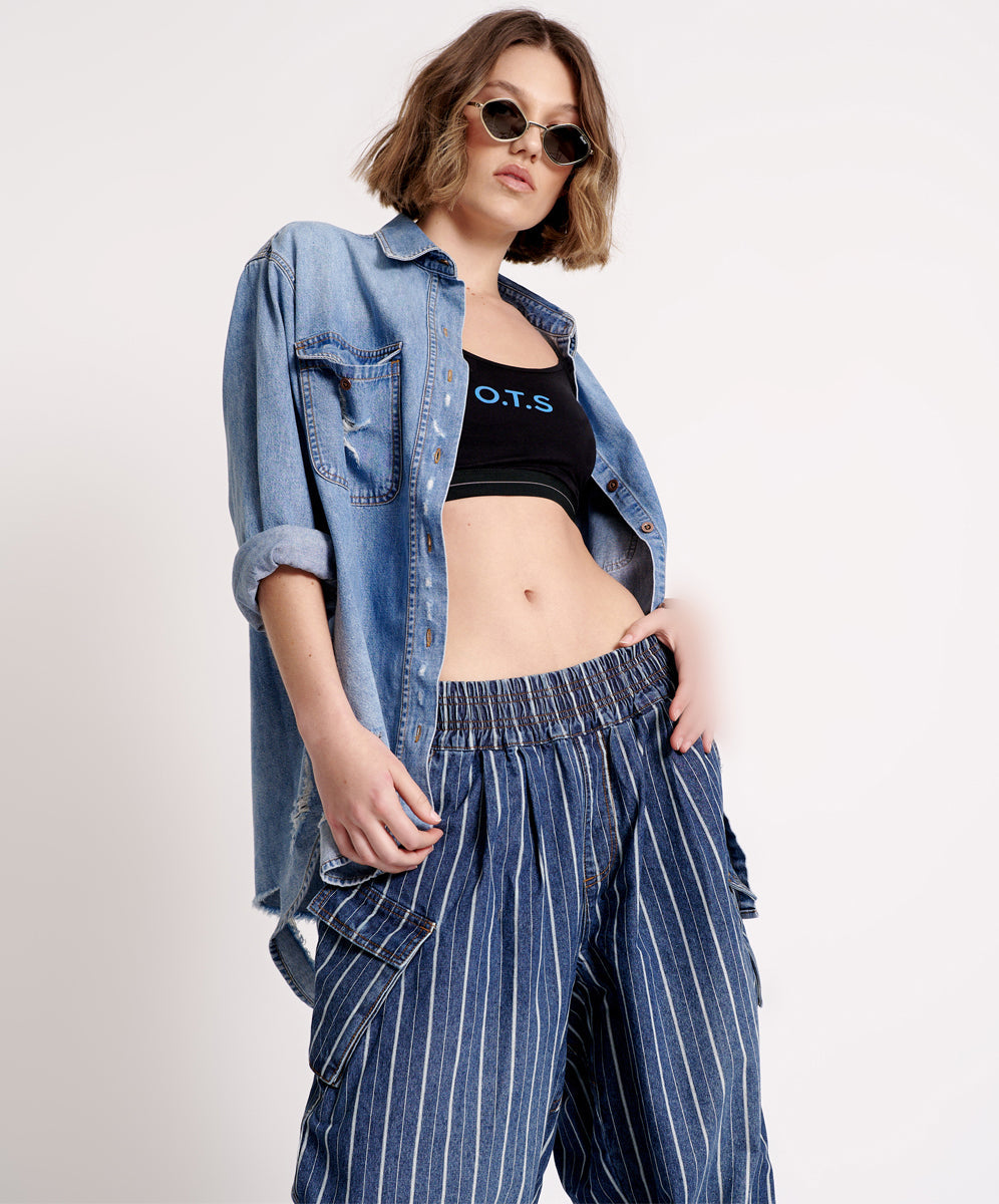 Products O.T.S Boxer Crop Top - Black