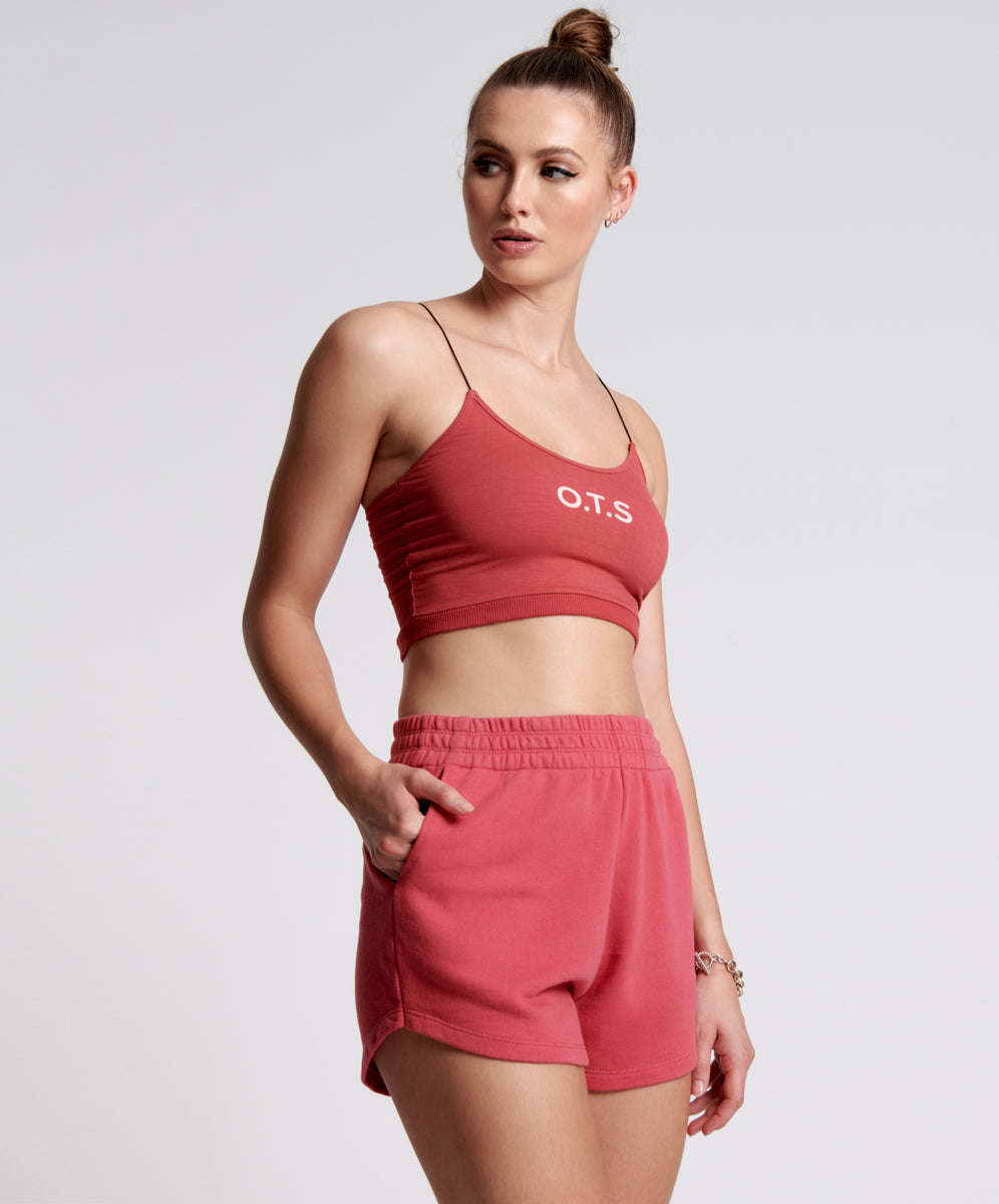 Products O.T.S Boxer Crop Bralette - Pink