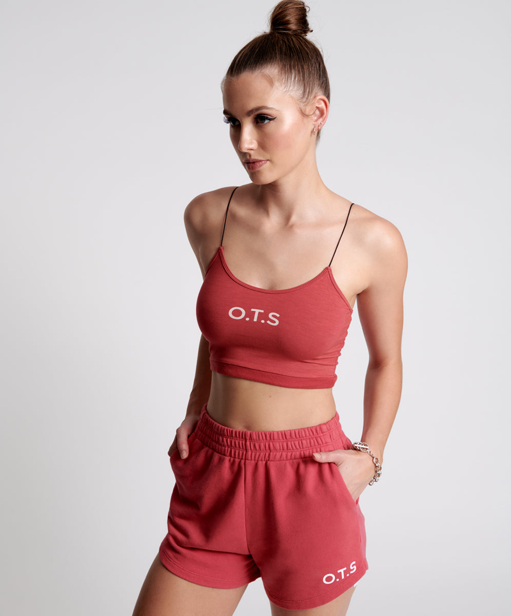 Products O.T.S Boxer Crop Bralette - Pink