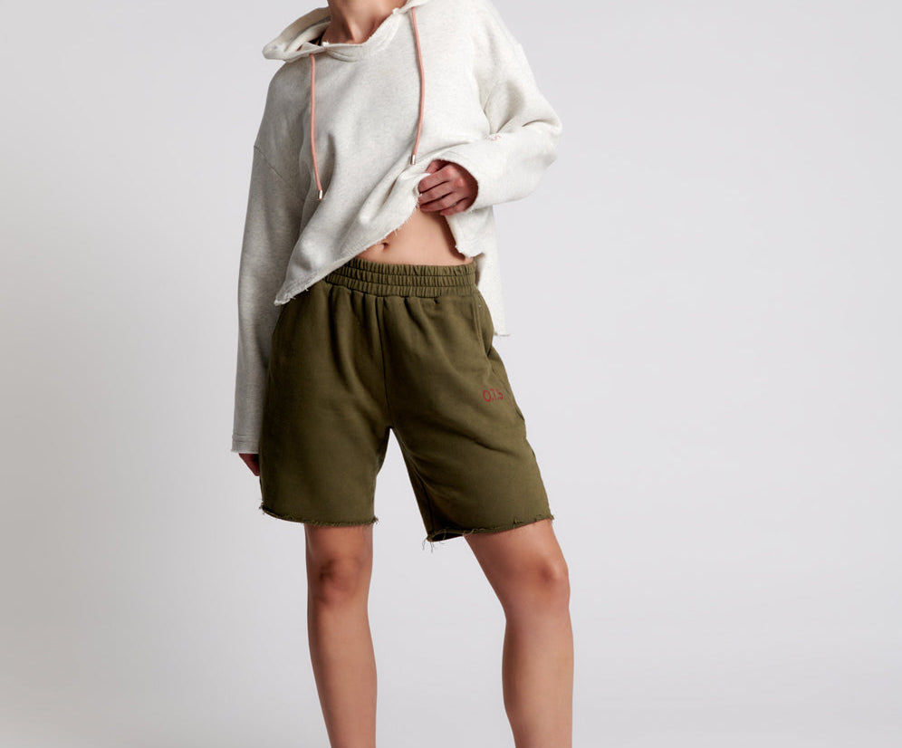 O.T.S. High Waist Kick Shorts - Khaki