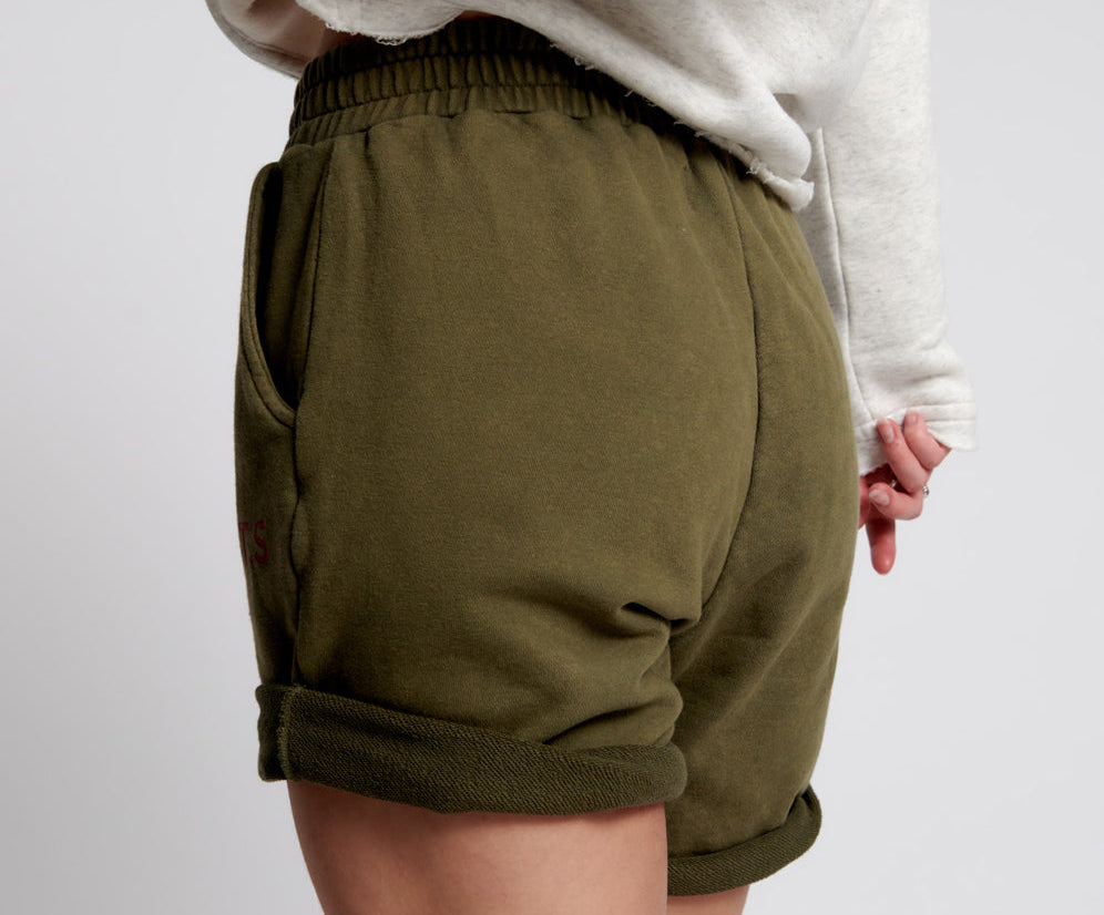 O.T.S. High Waist Kick Shorts - Khaki