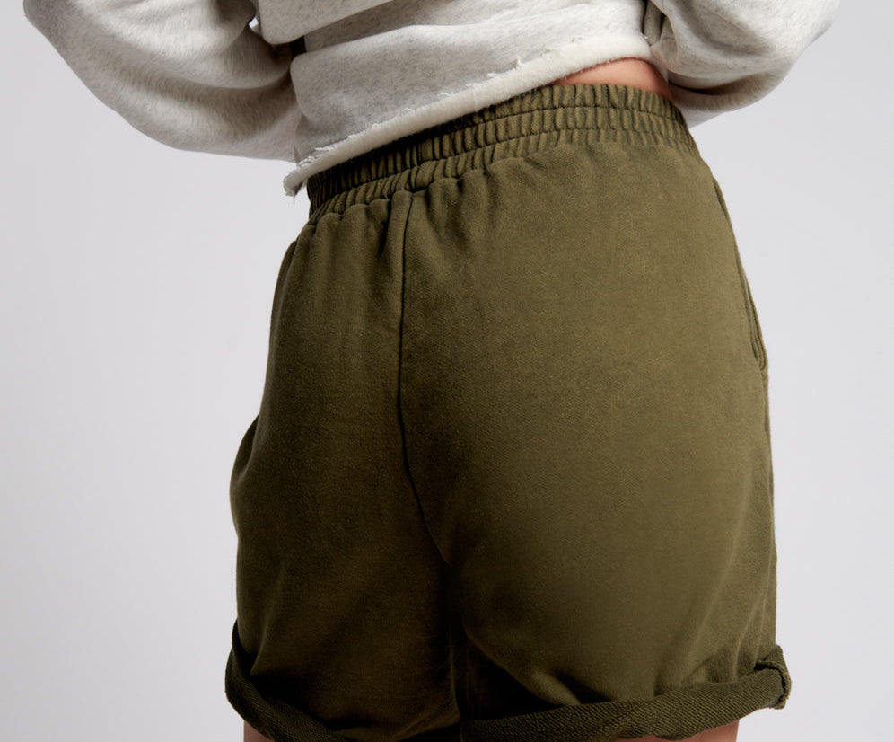O.T.S. High Waist Kick Shorts - Khaki