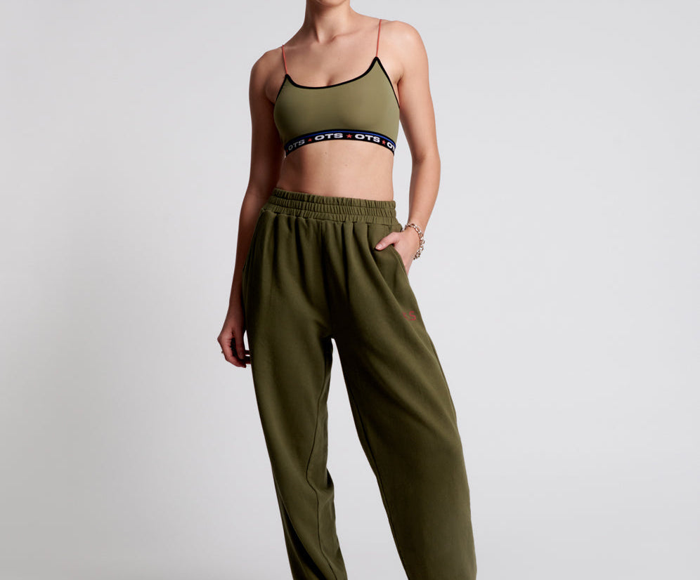 OTS KHAKI HIGH WAIST KICK PANTS