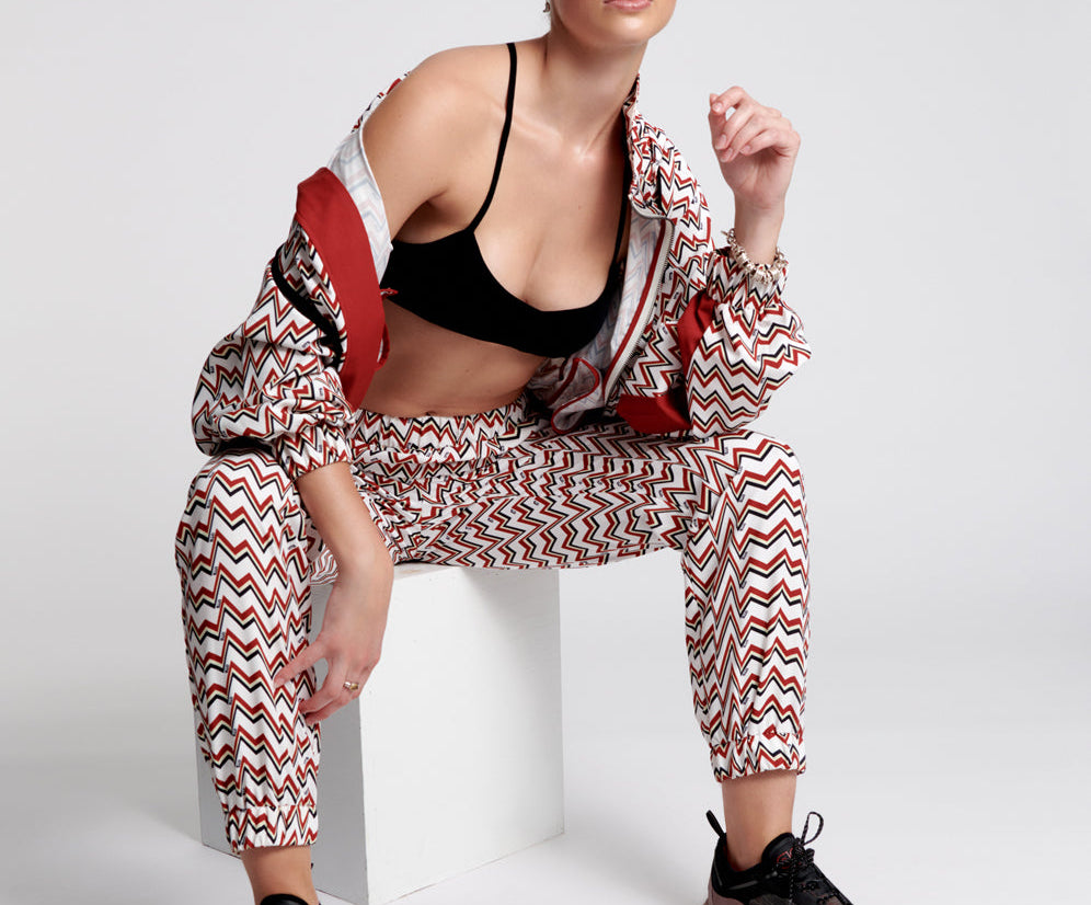 O.T.S Heartline Track Pants - Red White