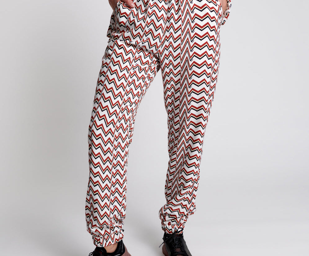 O.T.S Heartline Track Pants - Red White