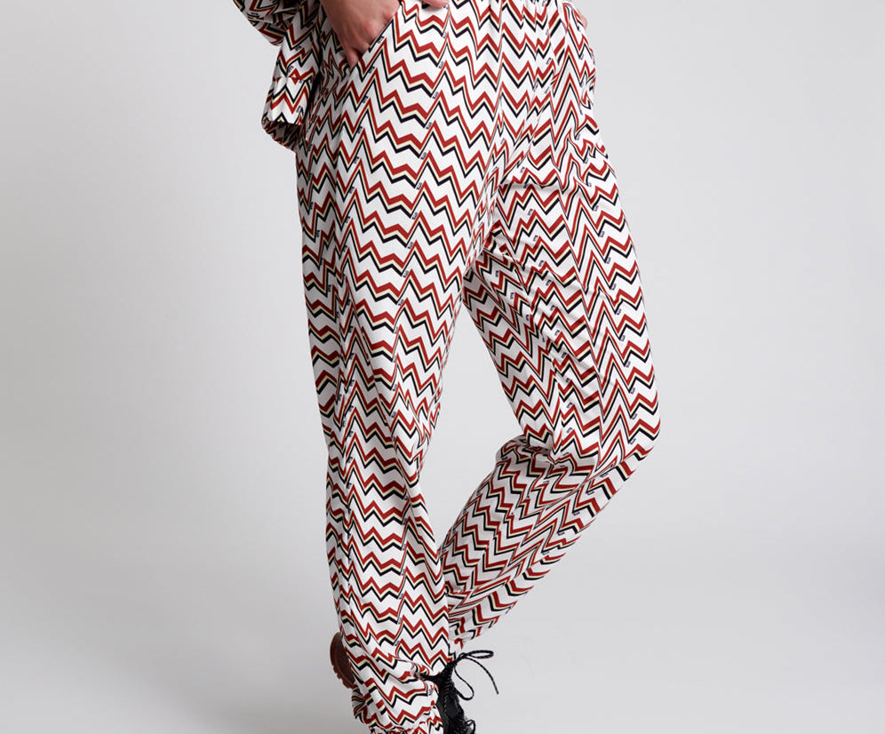 O.T.S Heartline Track Pants - Red White