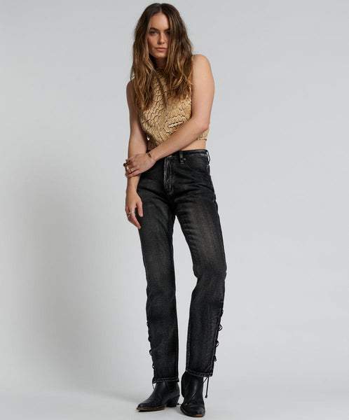 Laced Awesome Baggies High Waist Straight Leg Jeans One Teaspoon