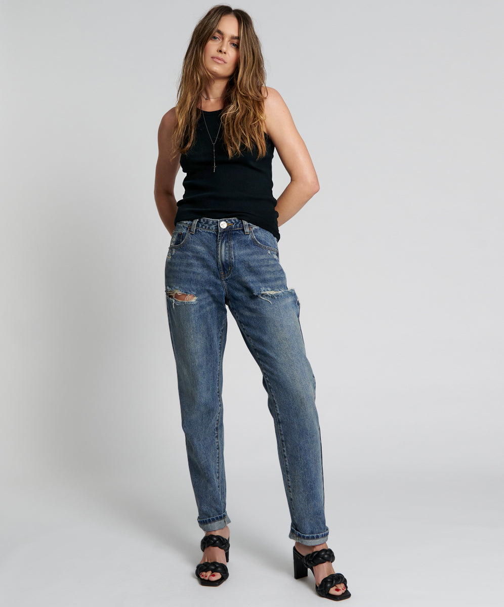 Illusions 1982S High Waist Balloon Denim Jeans - Used Blue