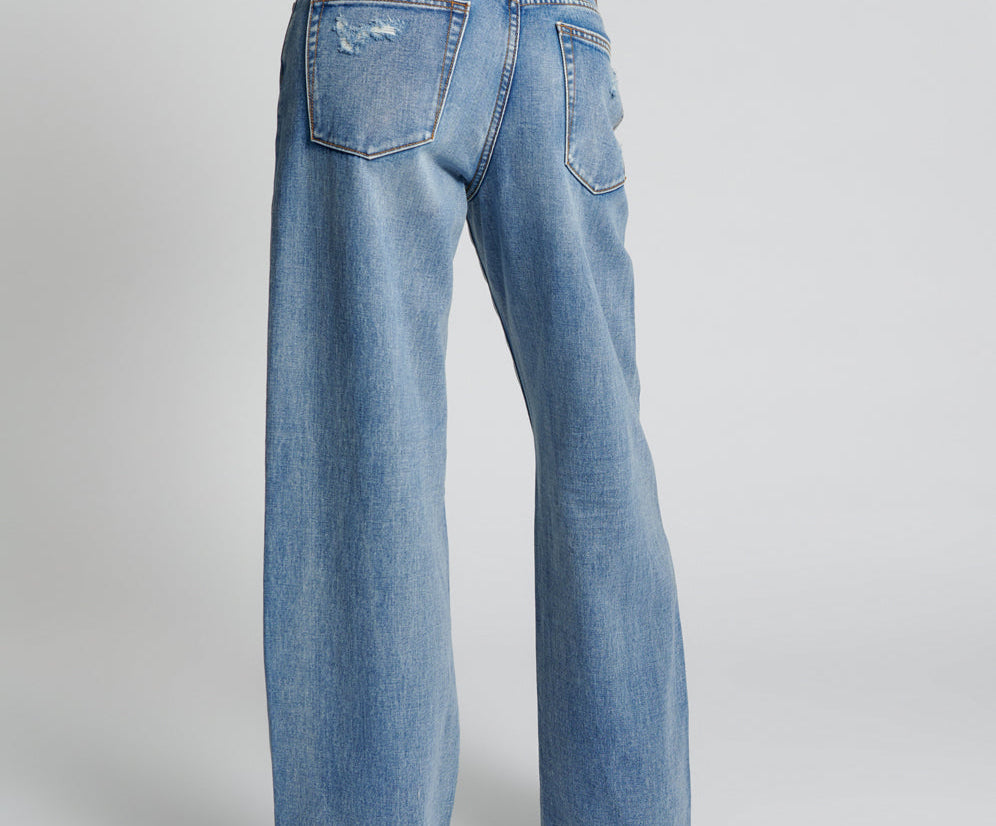 BERLIN BLUE JACKSON MID WAIST WIDE LEG JEANS