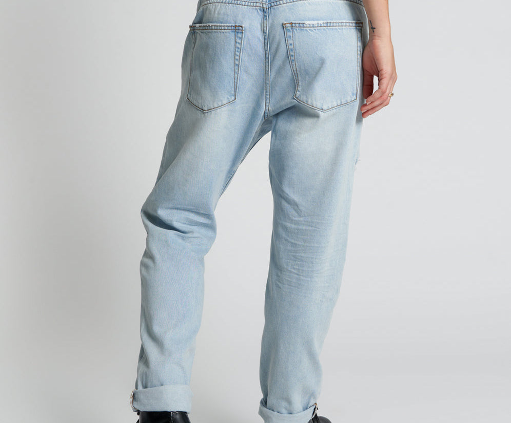 CASANOVA SHABBIES DRAWSTRING BOYFRIEND JEANS