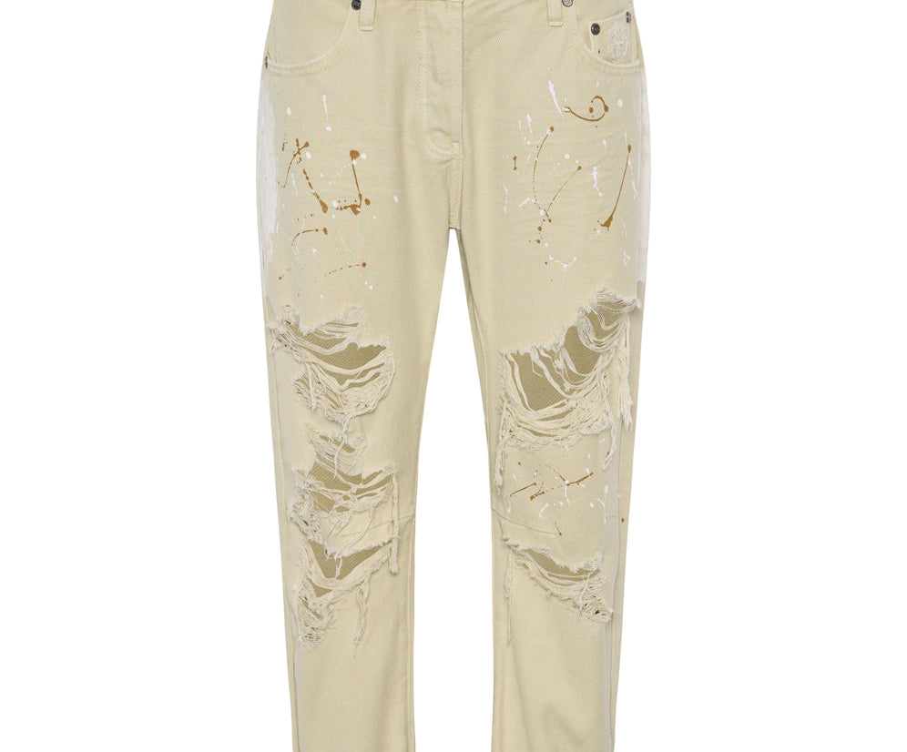 Saints Low Waist Boyfriend Denim Jeans - Vegas Gold