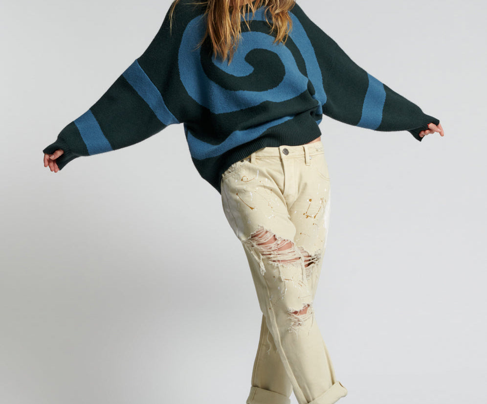 Saints Low Waist Boyfriend Denim Jeans - Vegas Gold