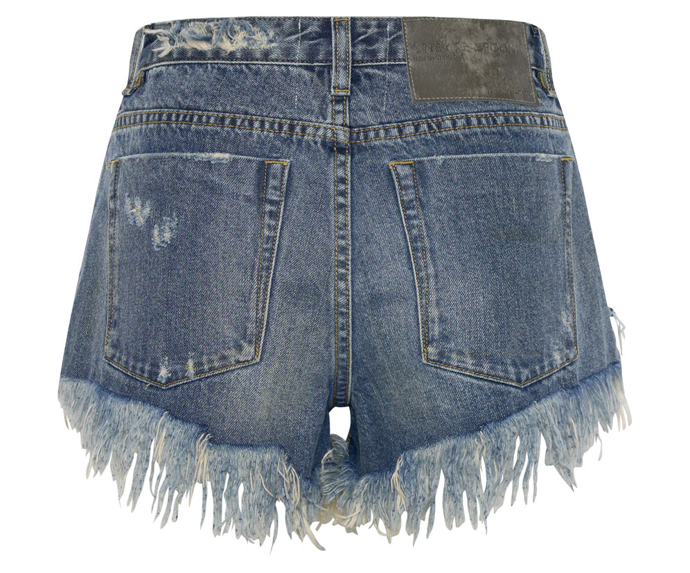 USED BLUE THE ONE FITTED CHEEKY DENIM SHORT