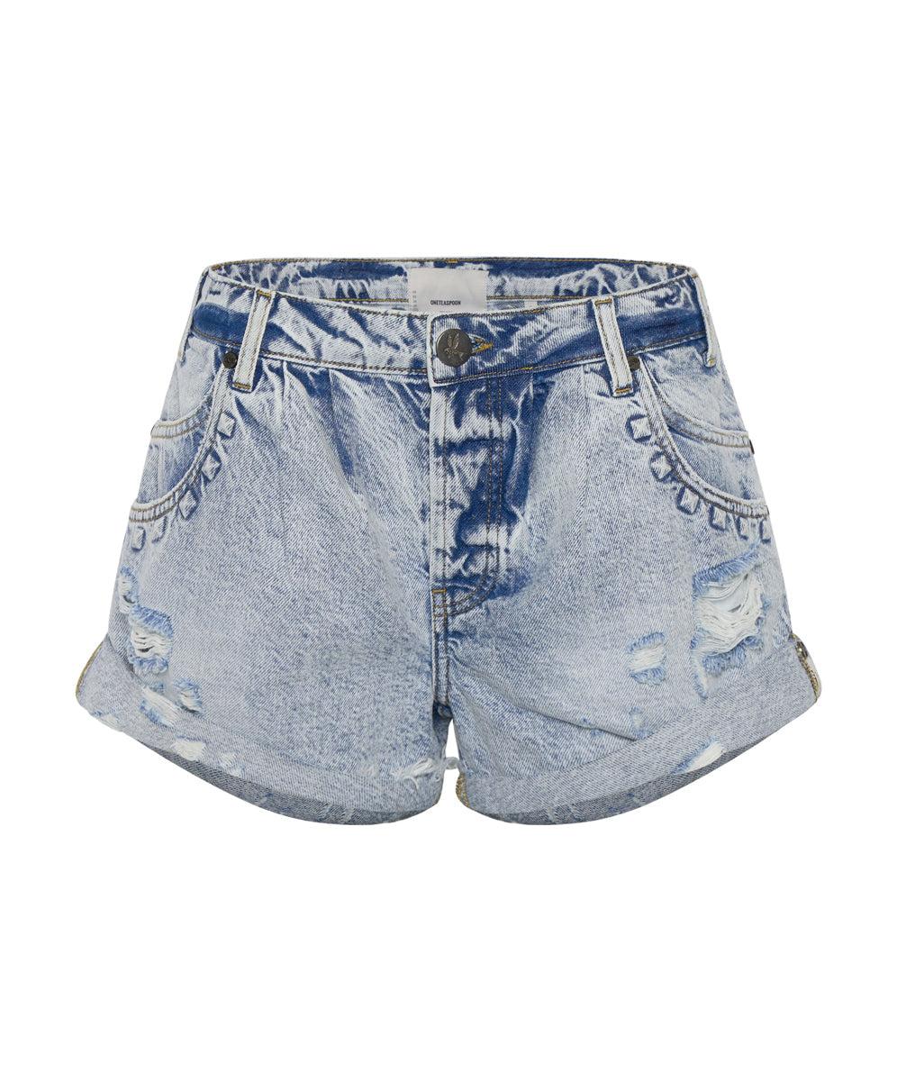 Products Smiths Tailored Low Waist Denim Shorts - Rivet