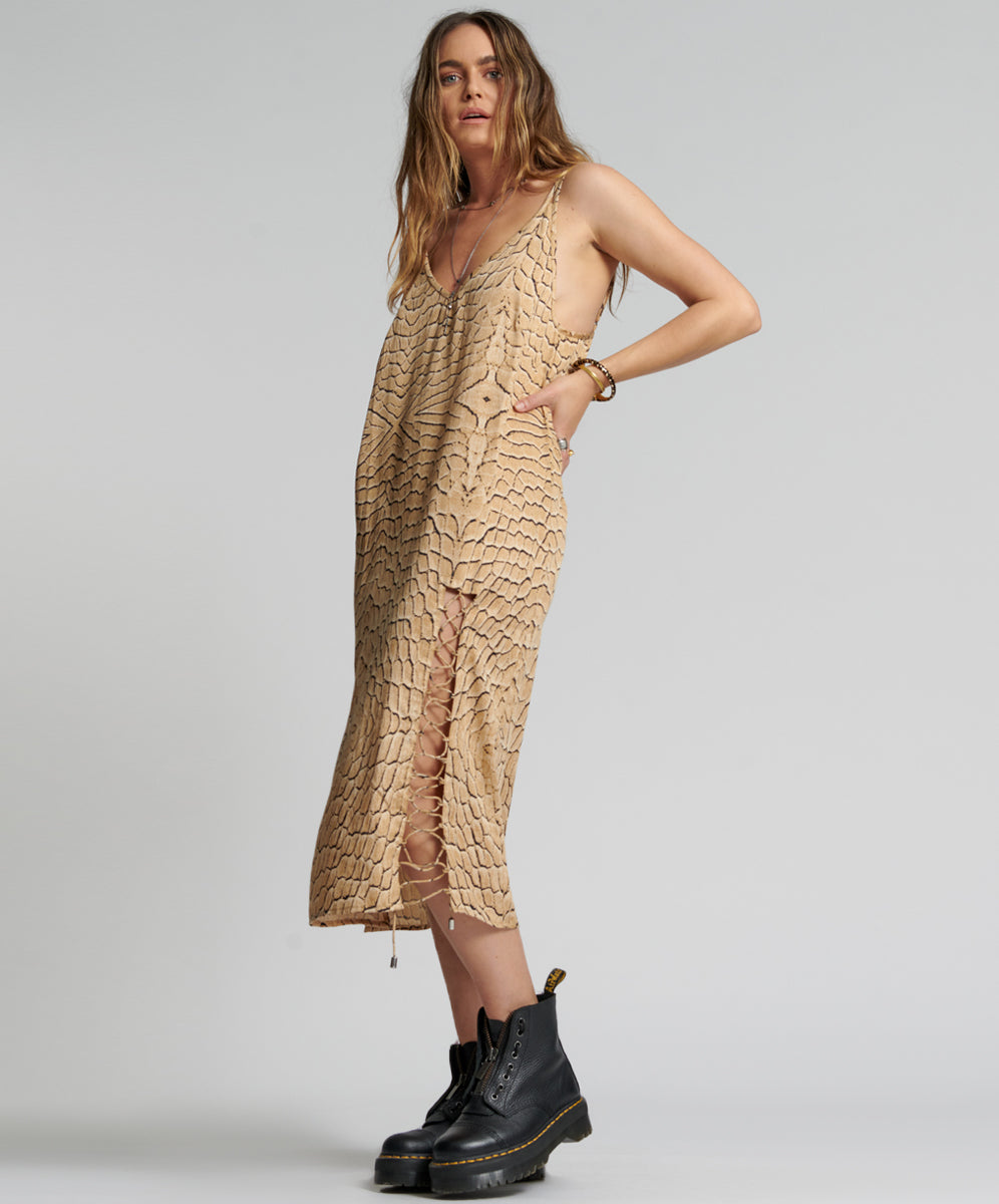 Products Delusion Laced Slip Maxi Dress - Snake