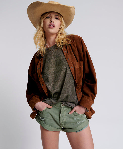 OneTeaSpoon/ワンティースプーン】 SUEDE DARIA シャツ