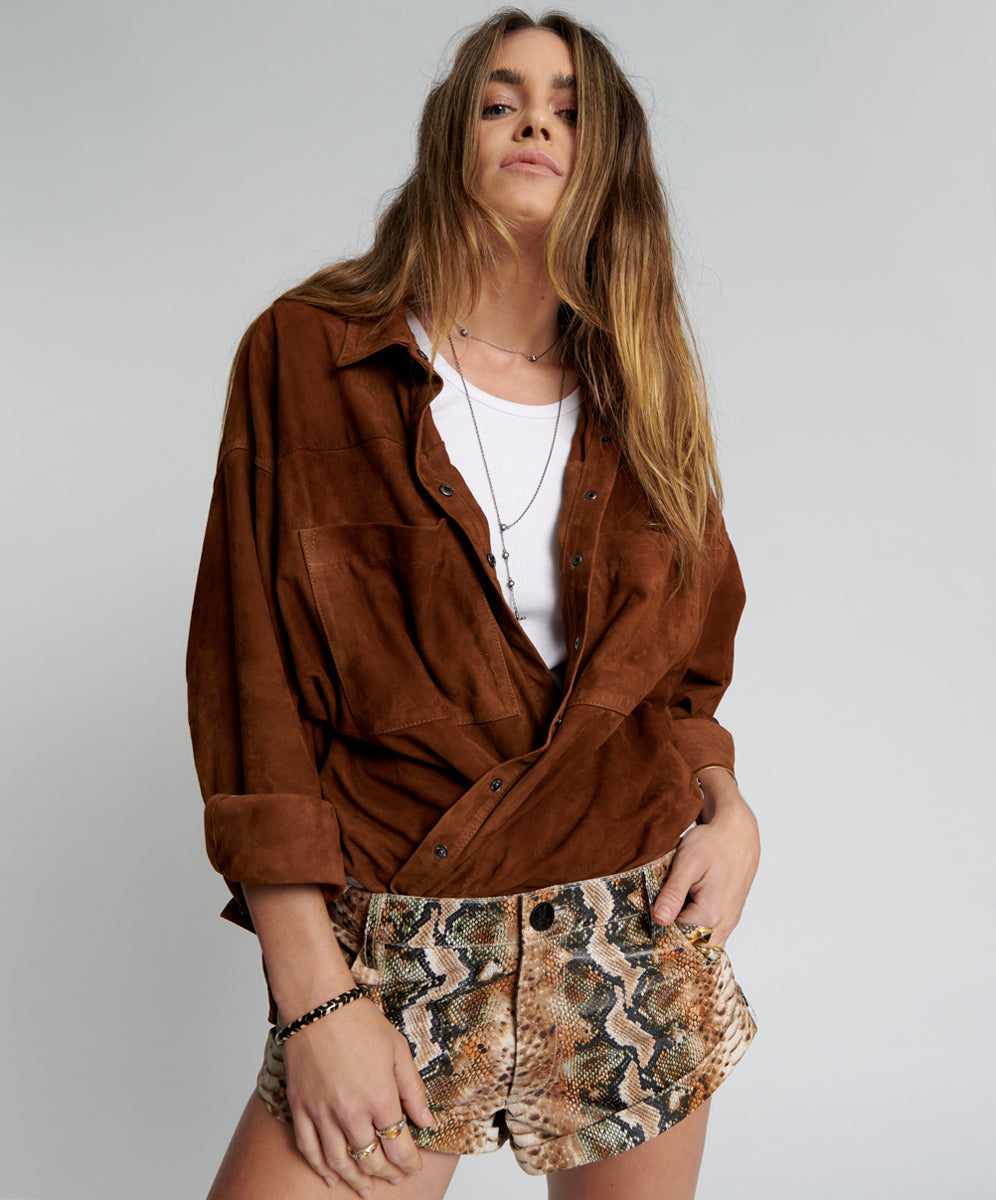 Products PALE SNAKE LEATHER BANDITS SHORTS