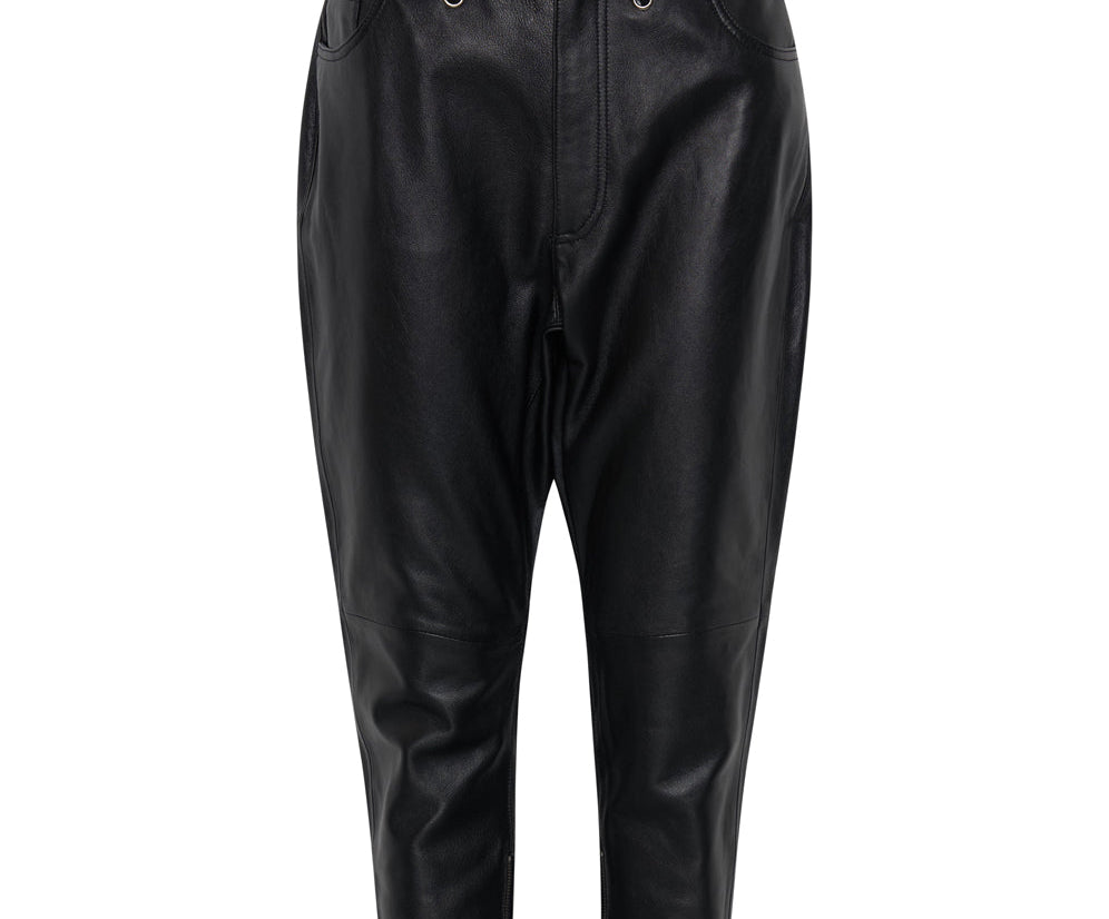 BROOKLYN CROPPED LEATHER BOYFRIEND PANT