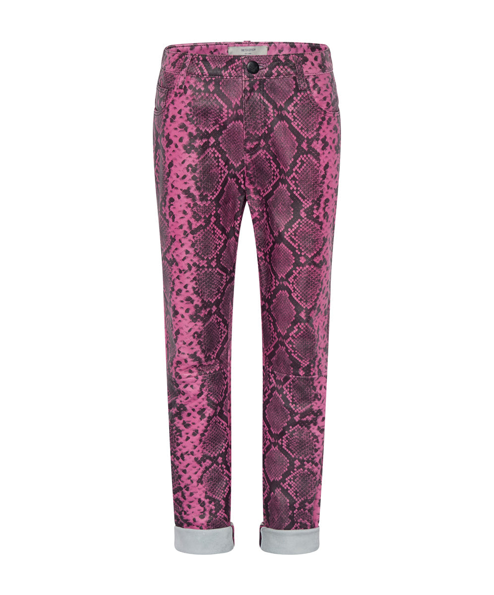 Products PINK PYTHON LEATHER PANTS