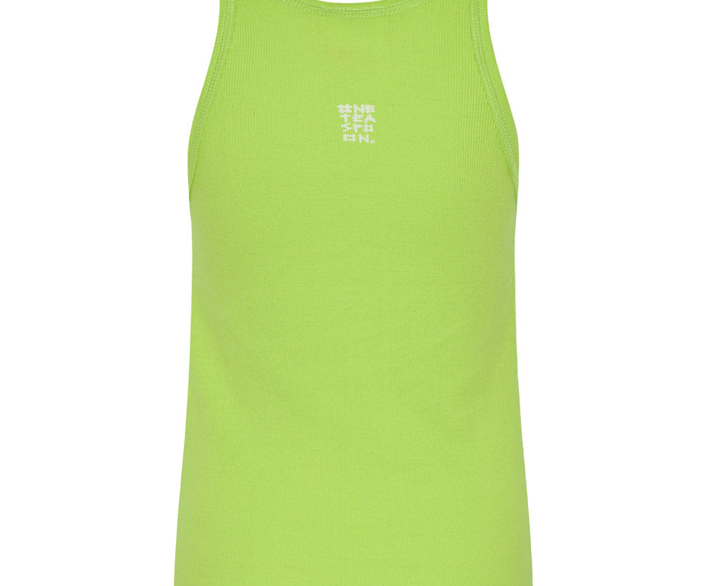 CYBER LIME ONE TEASPOON LOGO SINGLET