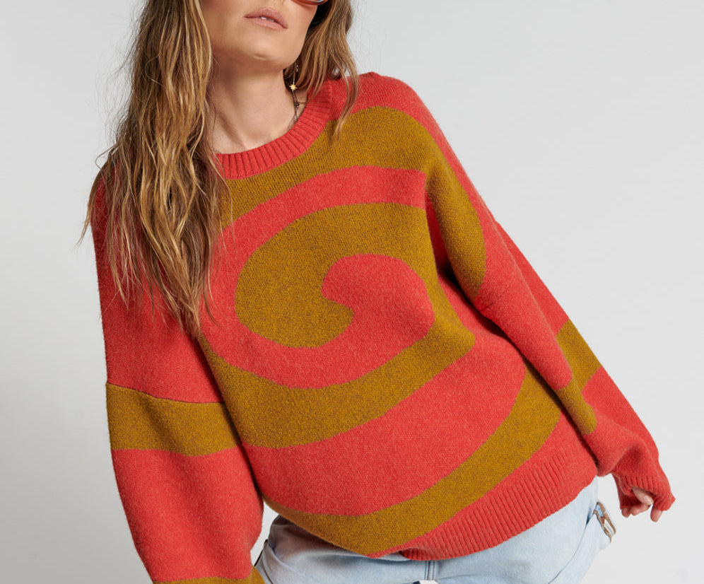 VORTEX KNIT SWEATER BROWN