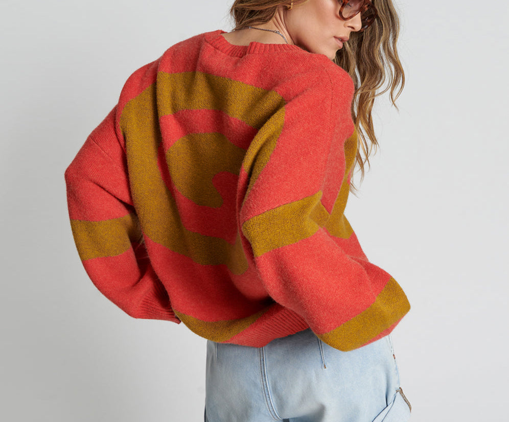 VORTEX KNIT SWEATER BROWN
