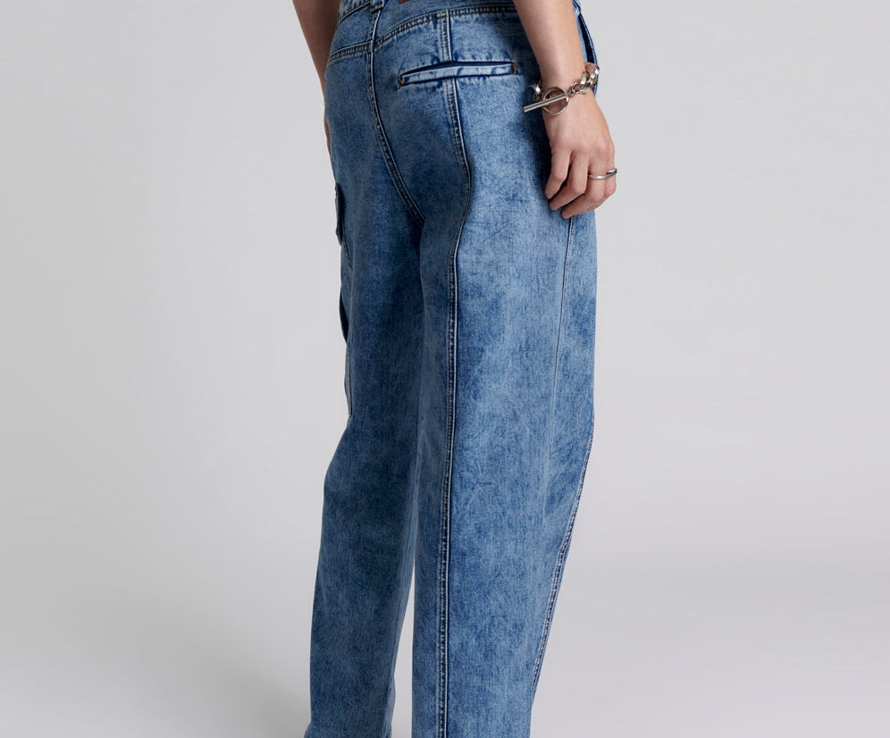 BERLIN BLUE NEW FICTION WIDE LEG CARGO JEANS