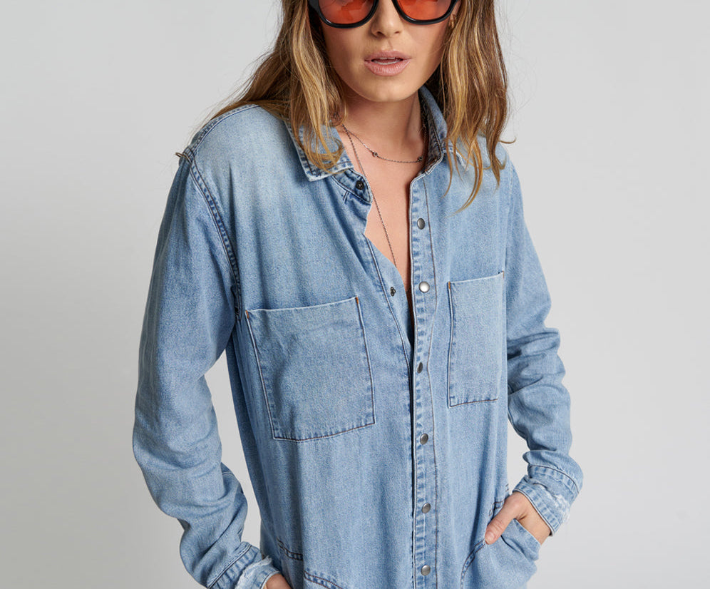 OCEAN CHAMBRAY PROPHECY JUMPSUIT