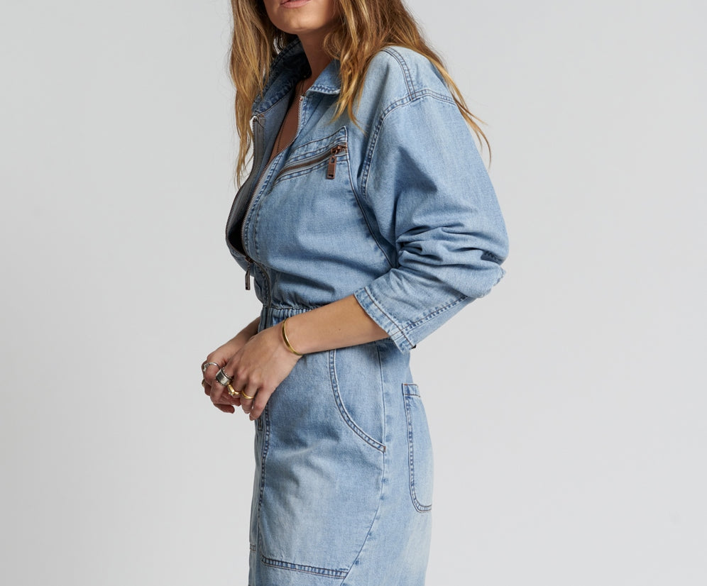 OCEAN CHAMBRAY OLIVIA DRESS