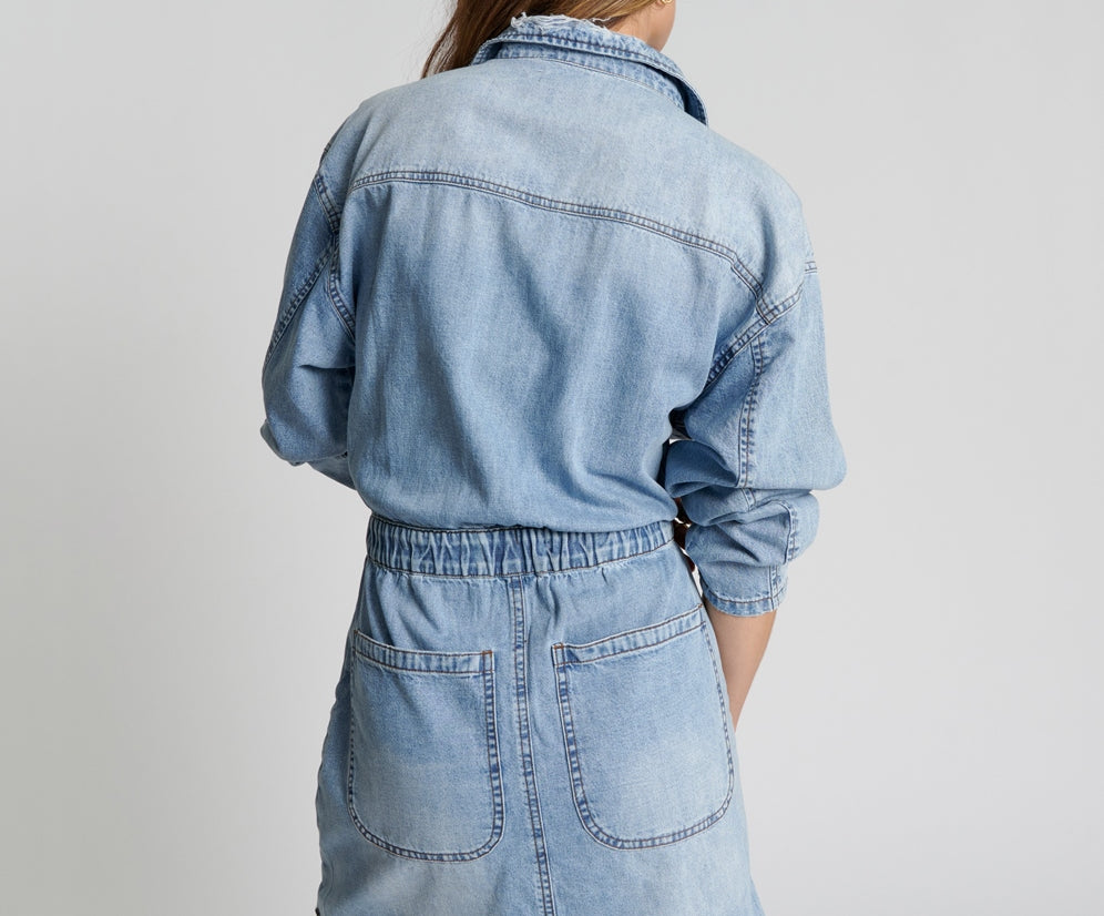 OCEAN CHAMBRAY OLIVIA DRESS
