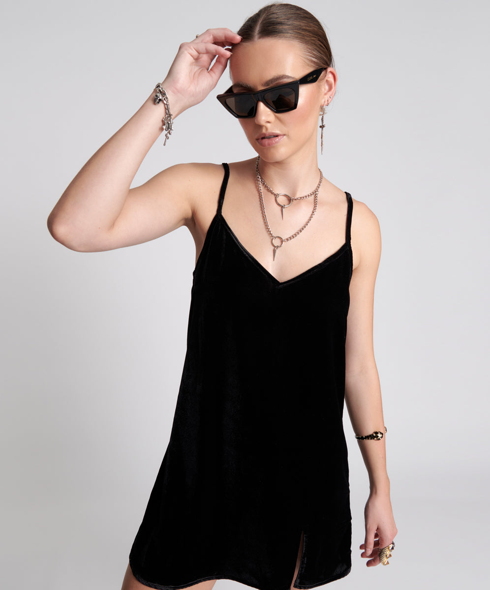 Products VELVET LOVER MINI SLIP DRESS