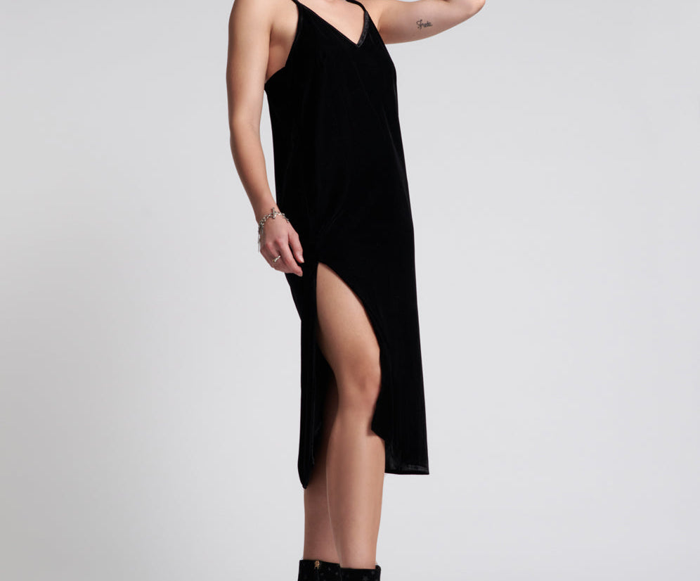 VELVET LOVER MIDI SLIP DRESS