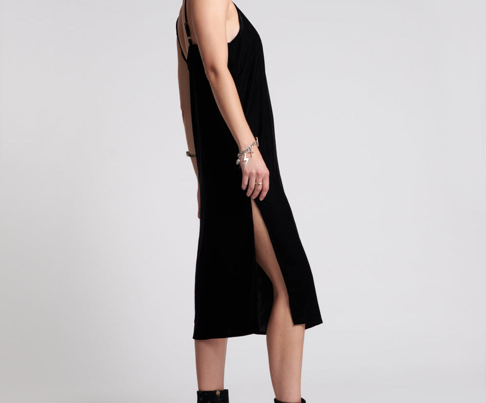 VELVET LOVER MIDI SLIP DRESS