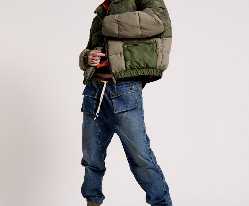 Dirtee Love Puffa Jacket - Khaki