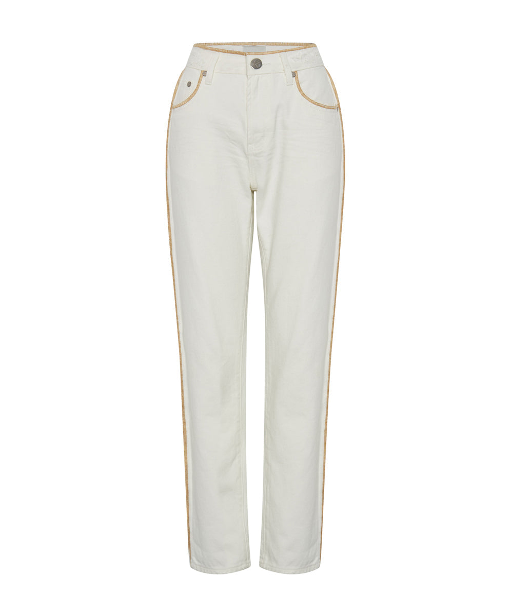 Awesome Baggies Jeans Awesome Baggies High Waist Straight Leg Denim Jeans - Pearl