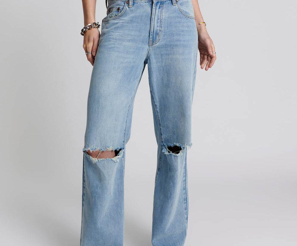 HENDRIXE JACKSON MID WAIST WIDE LEG JEANS