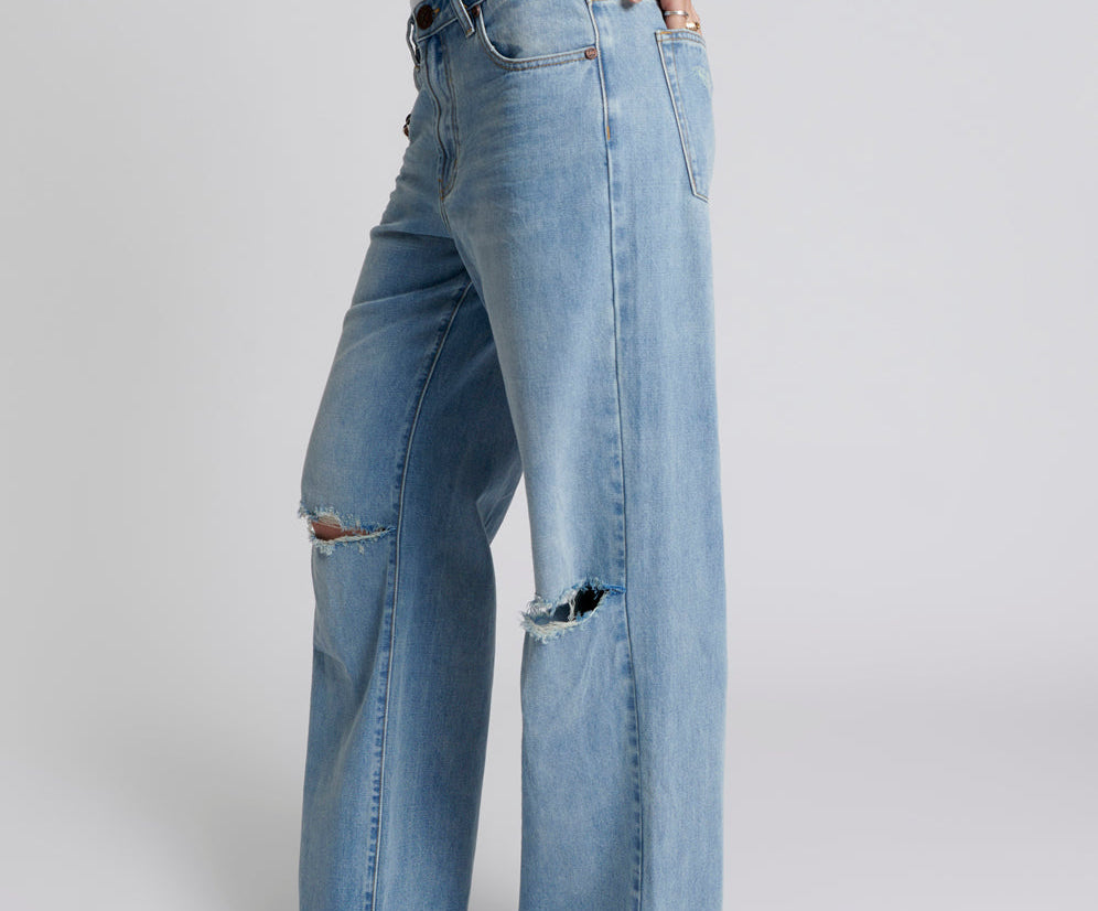 HENDRIXE JACKSON MID WAIST WIDE LEG JEANS